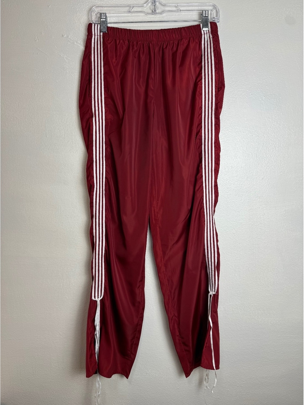 Edikted Remy Ribbon Track Pants Red Size M White Side Stripe Y2K Streetwear